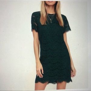 Lulu's Emerald Lace Mini Dress